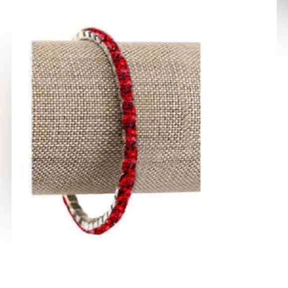 SWAROVSKI Vintage Crystal Lightning Stretch Bracelet Set of 3. Light Siam - Picture 4 of 4